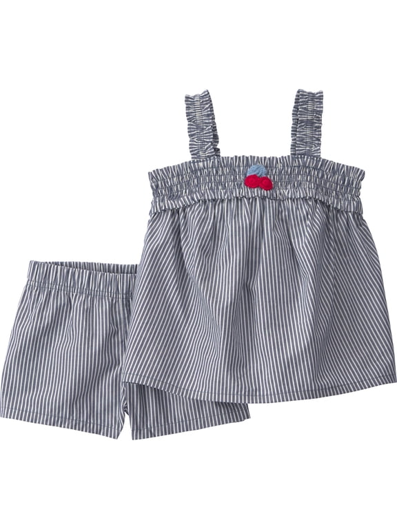 Baby and Toddler Girl Patriotic Americana Americana Outfit Set, 2-Piece, Sizes 12M-5T
