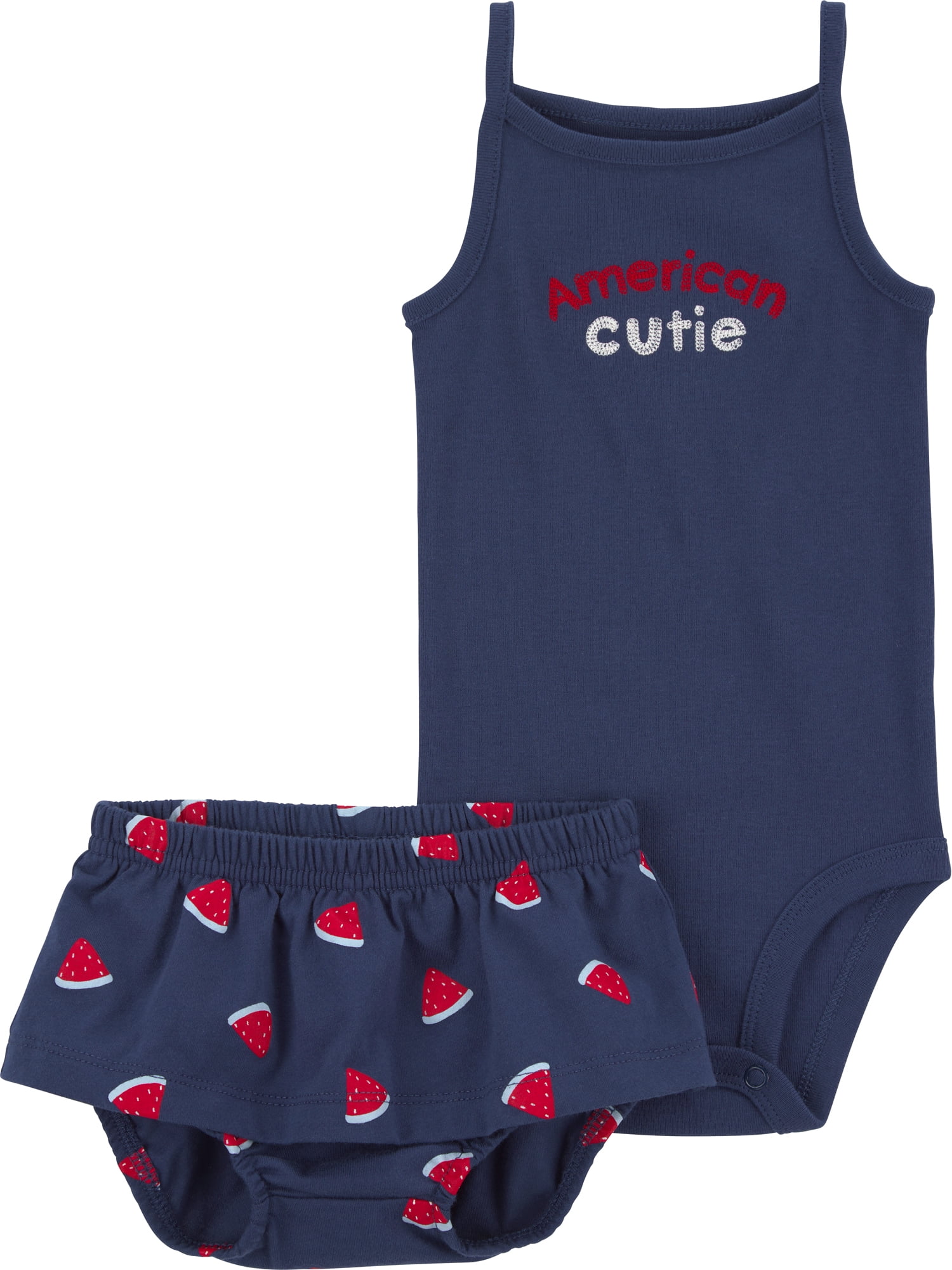Carter's Child of Mine Baby Girl  Patriotic Outfit Set, 2-Piece, Sizes Preemie-12 Months