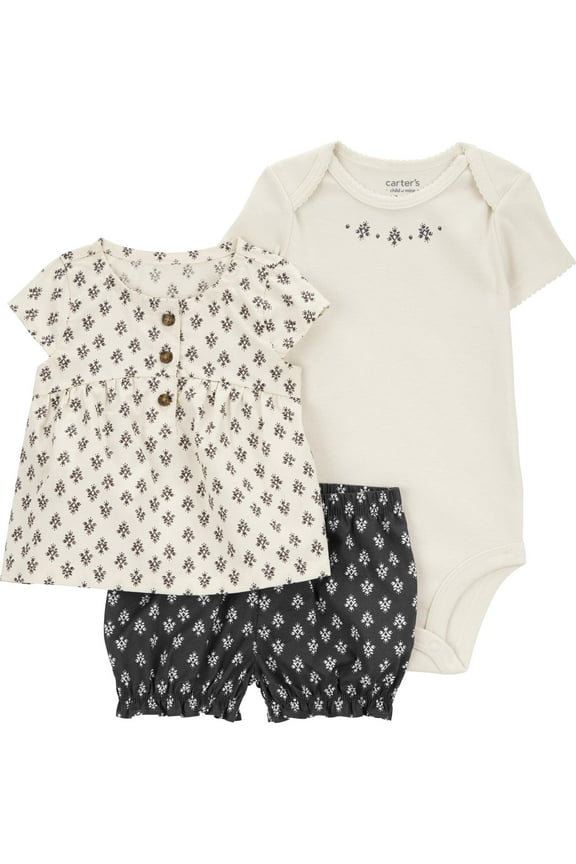 Baby Girl Outfit Set, 3-Piece, Sizes 0/3-24 Months