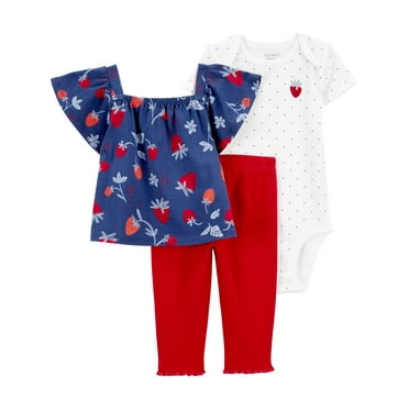 Carter's Child of Mine Baby Girl Outfit Set, 3-Piece, Sizes 0/3-24 Months