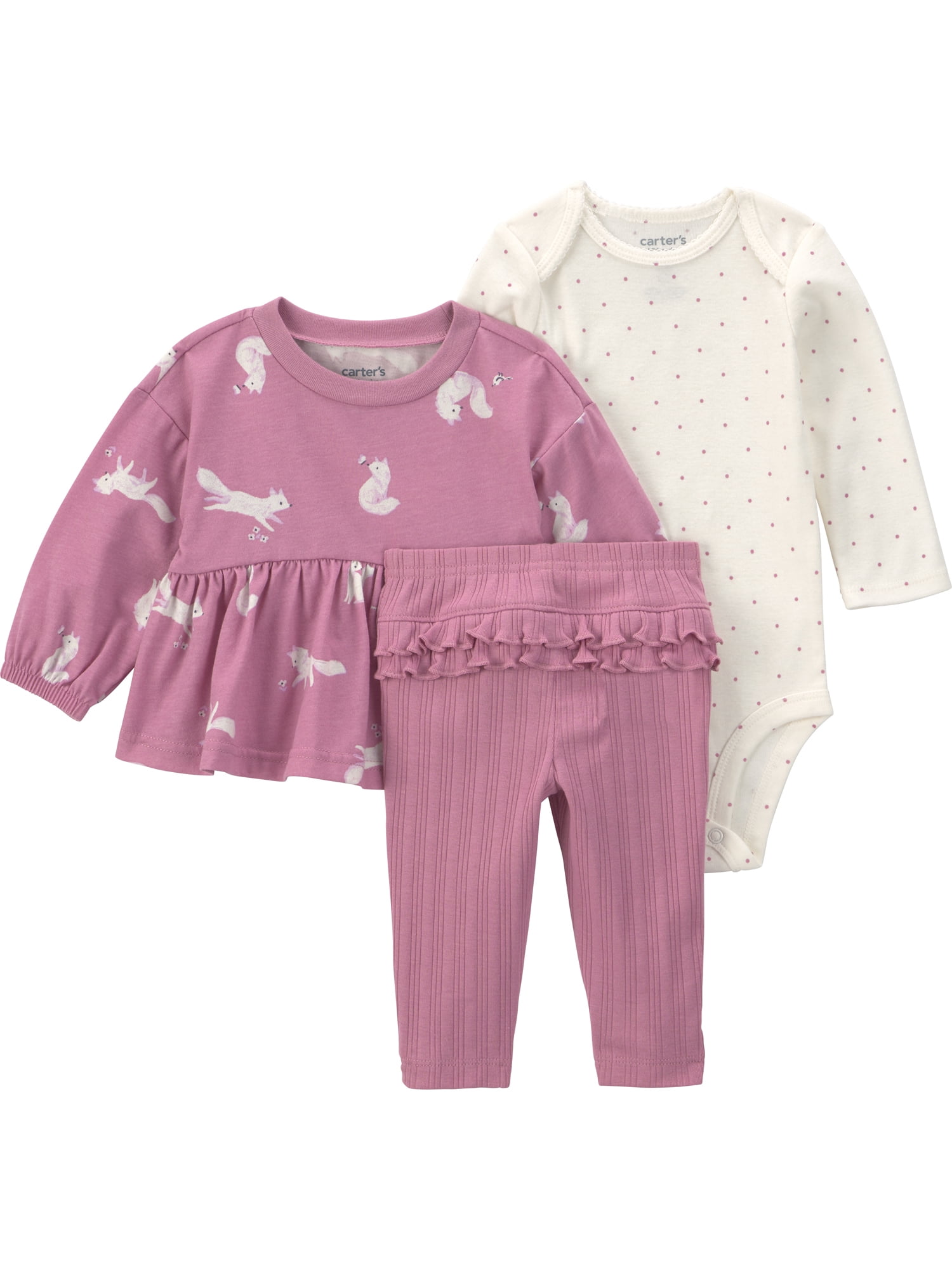 Carter's Child of Mine Baby Girl Outfit Set, 3-Piece, Sizes 0/3-24 Months