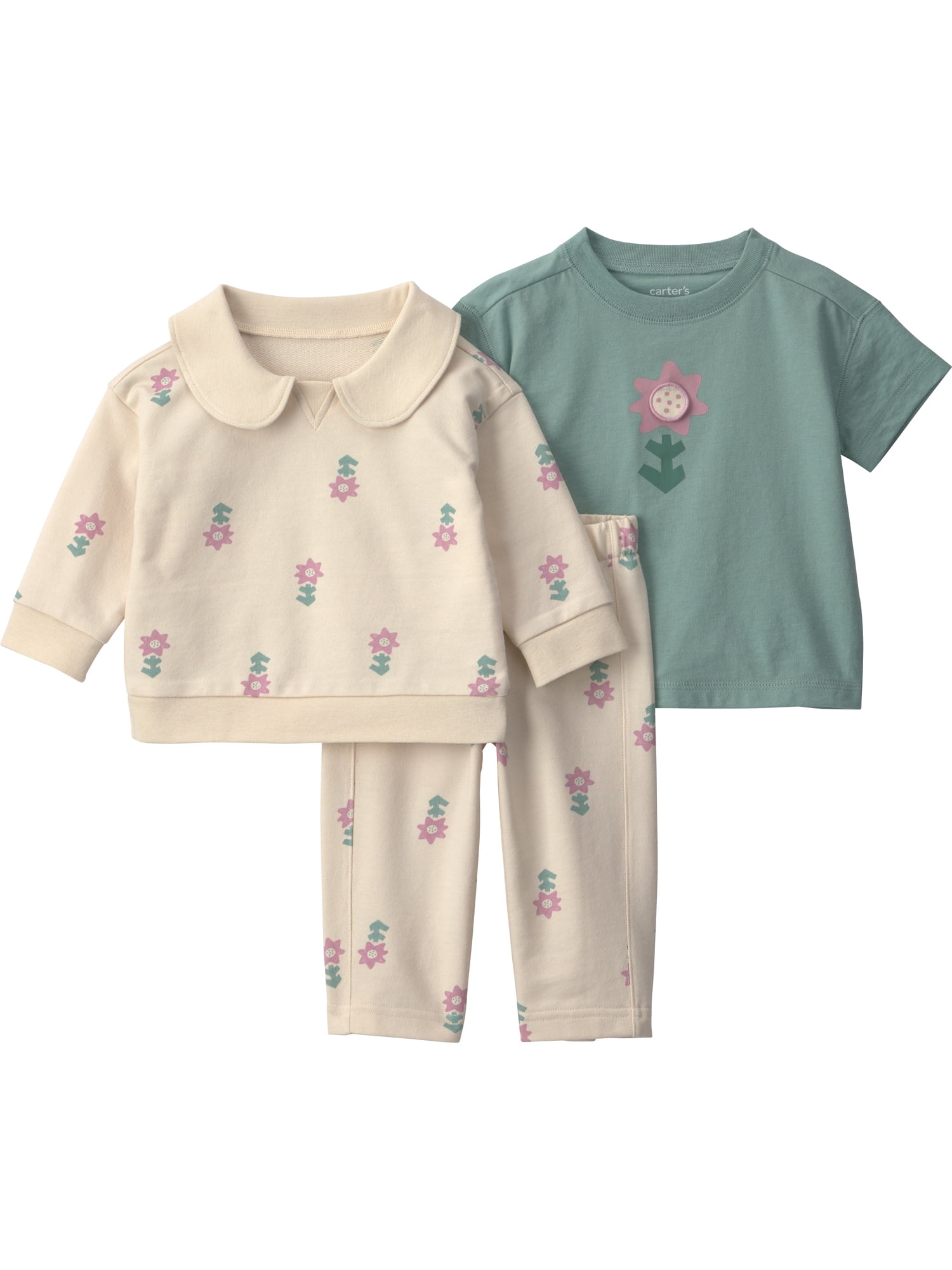 Carter's Child of Mine Baby Girl Outfit Set 3-Piece, Sizes 0/3-24 Months
