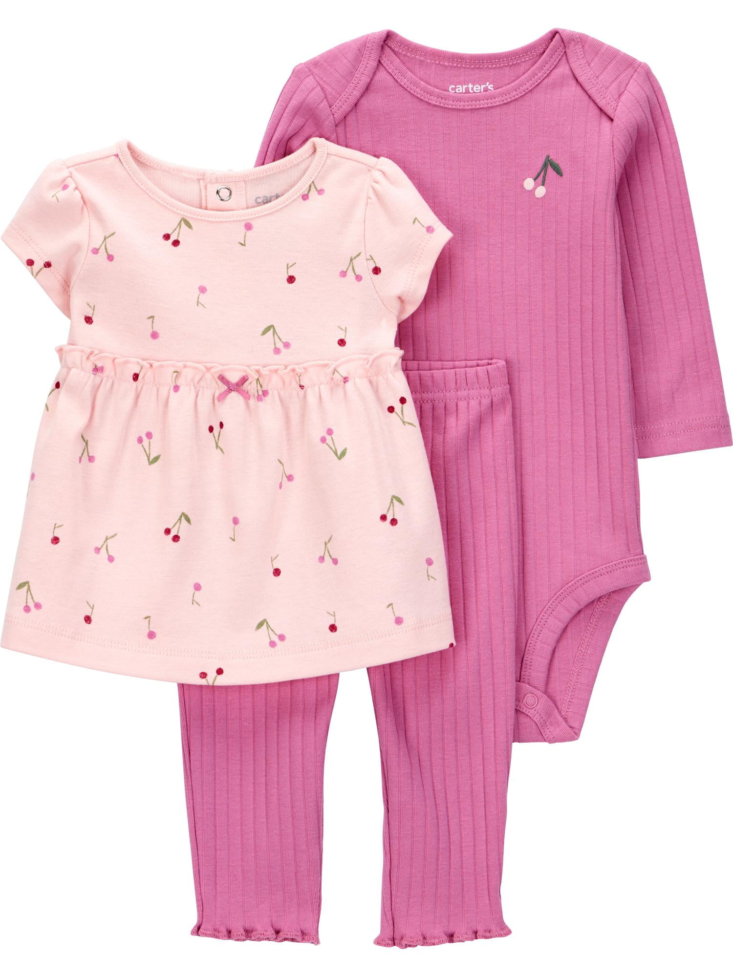 Carter's Child of Mine Baby and Toddler Girl Outfit Set, 3-Piece, Sizes 0/3-24 Months