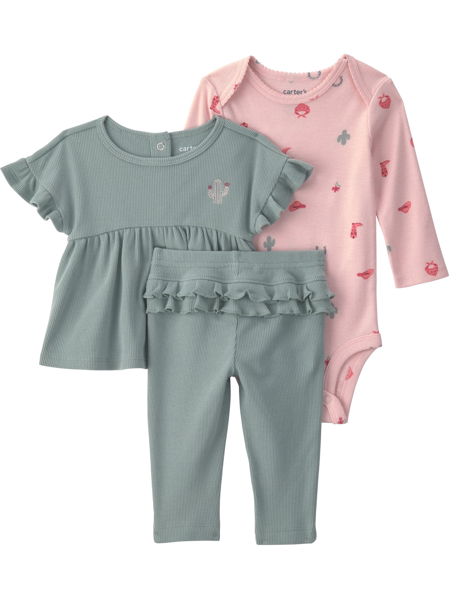 Carter's Child of Mine Baby Girl Outfit Set, 3-Piece, Sizes 0/3-24 Months