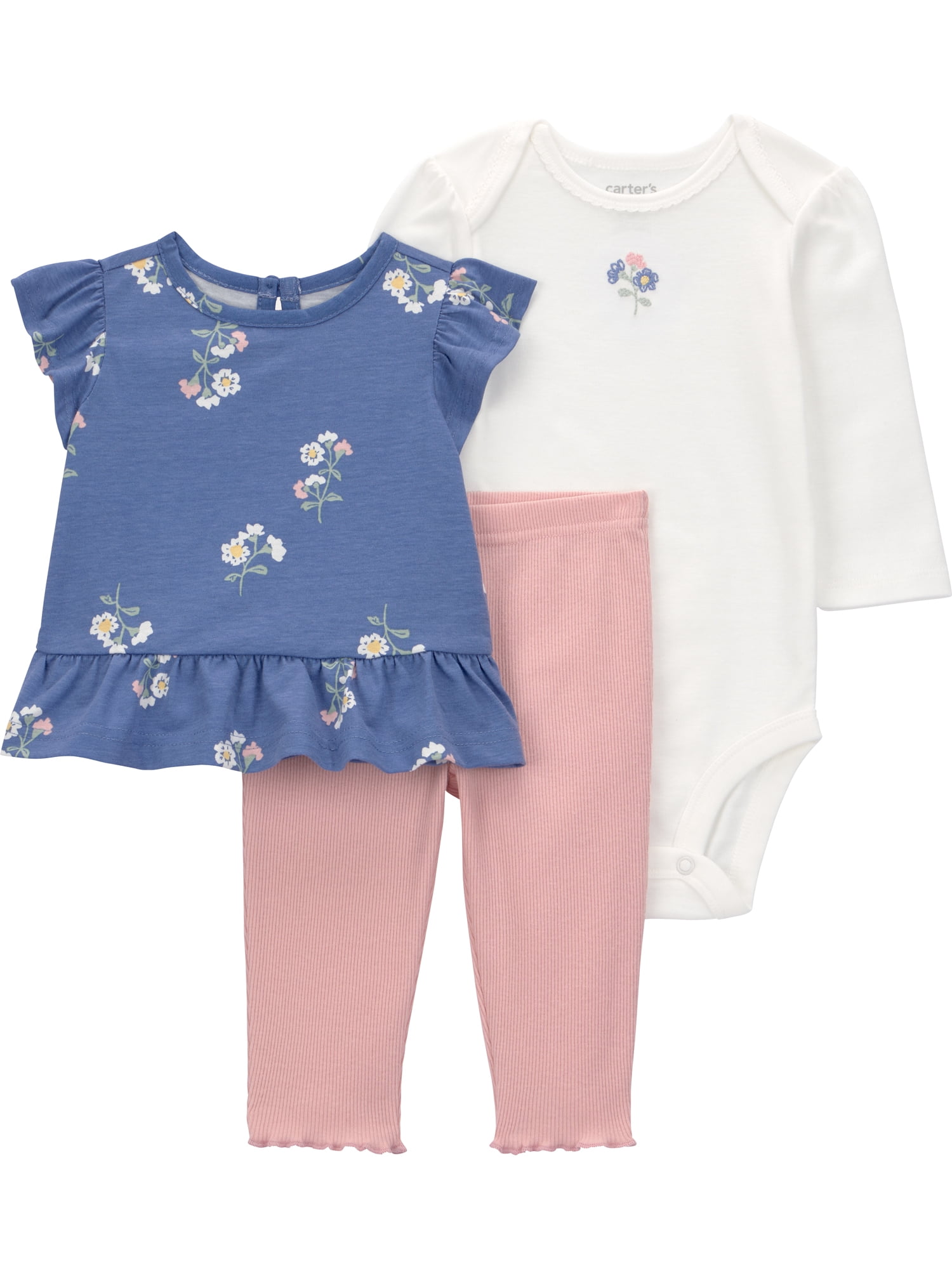 Carter's Child of Mine Baby Girl Outfit Set, 3-Piece, Sizes, 0/3-24 Months