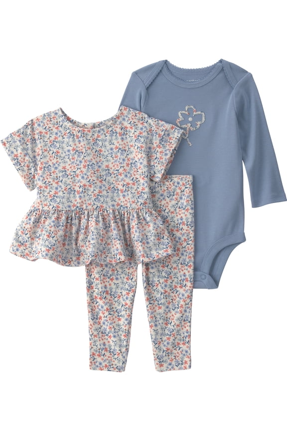 Baby Girl Outfit Set, 3-Piece, Sizes 0/3-24 Months