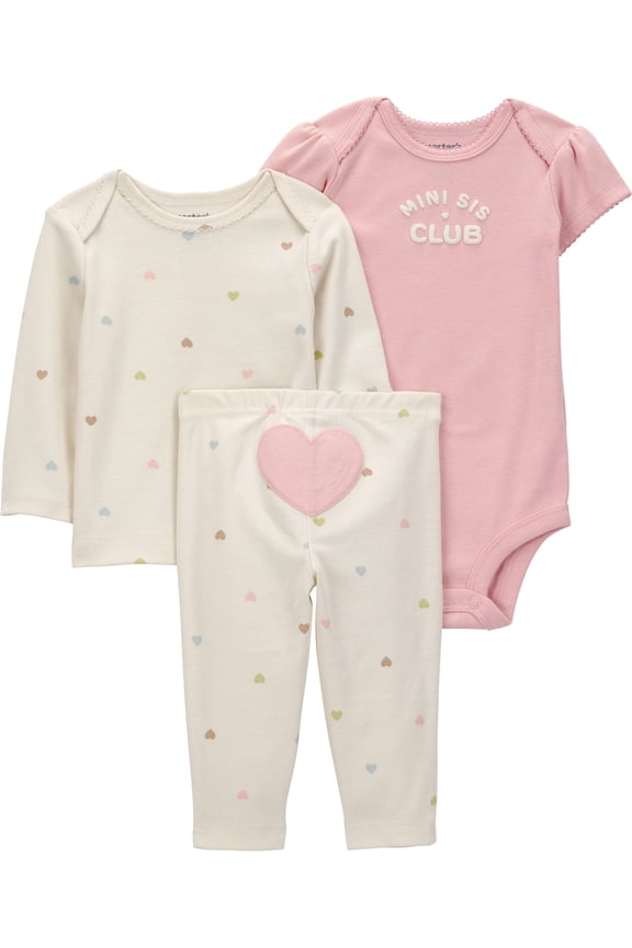 Baby Girl Outfit Set, 3-Piece, Sizes, 0/3-24 Months
