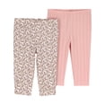 thumbnail image 1 of Carter's Child of Mine Baby Girl Pants, 2-Pack, Sizes Preemie-12 Months, 1 of 6