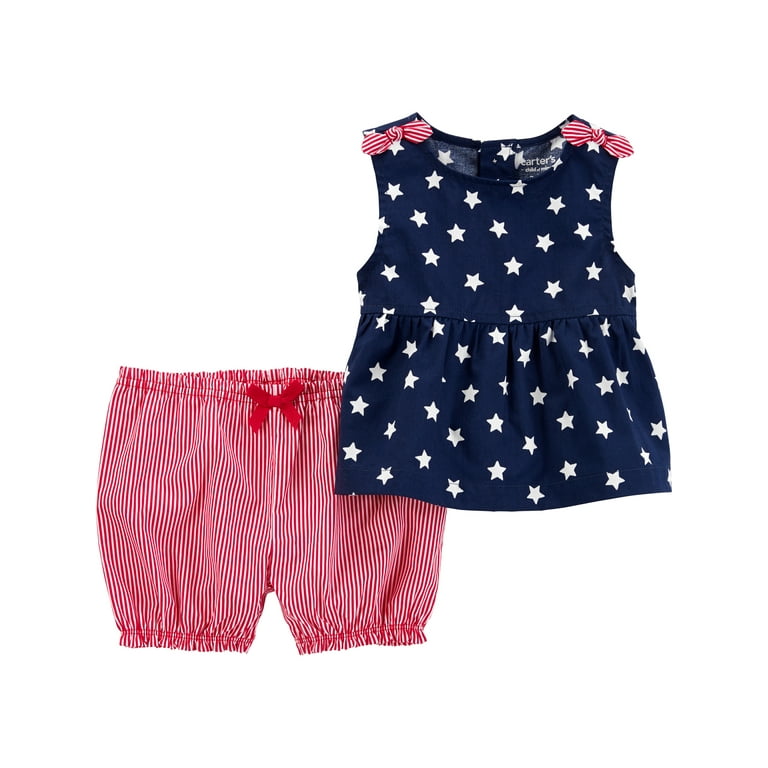 Carter's Child of Mine Baby Girl Patriotic Outfit Set, 2-Piece
