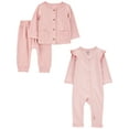 thumbnail image 1 of Carter's Child of Mine Baby Girl Plush Outfit Set and Jumpsuit, 3-Piece, Sizes Newborn-6/9 Months, 1 of 7