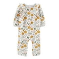 Carter's Child of Mine Baby Girl Print Jumpsuit with Long Sleeves
