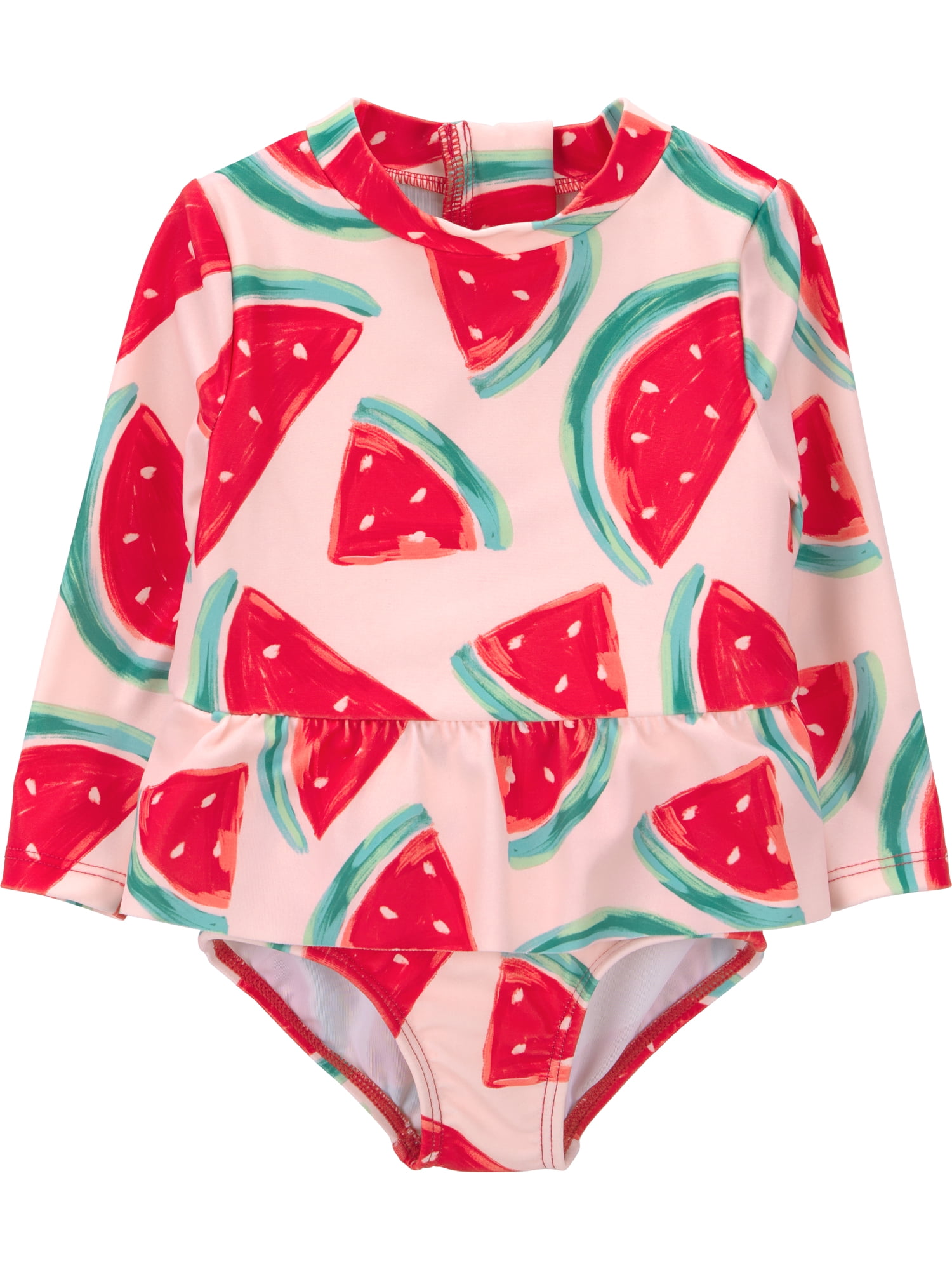 Carter's Child of Mine Baby Girl Rash Guard Swimsuit, One-Piece, Sizes 0/3-12 Months