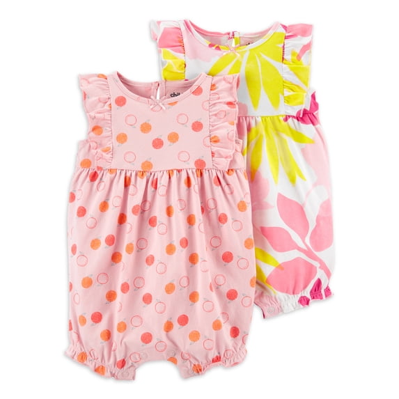 Carter's Child of Mine Baby Girl Romper, 2 Pack (0-24 Months)