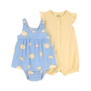 Carter's Child of Mine Baby Girl Romper and Dress Set, 2-Piece, Sizes 0/3-24 Months