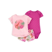 Carter's Child of Mine Baby Girl Shorts Outfit Set, 3-Piece, Sizes 0/3-24 Months