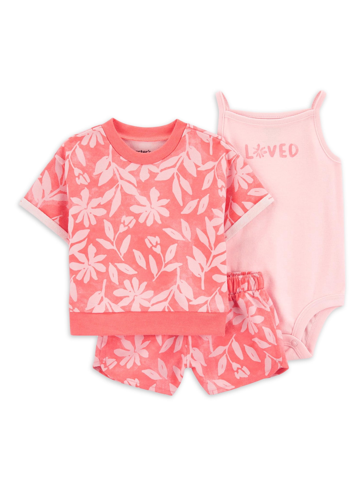 Carter's Child of Mine Baby Girl Shorts Outfit Set, 3Piece, Sizes 0/3