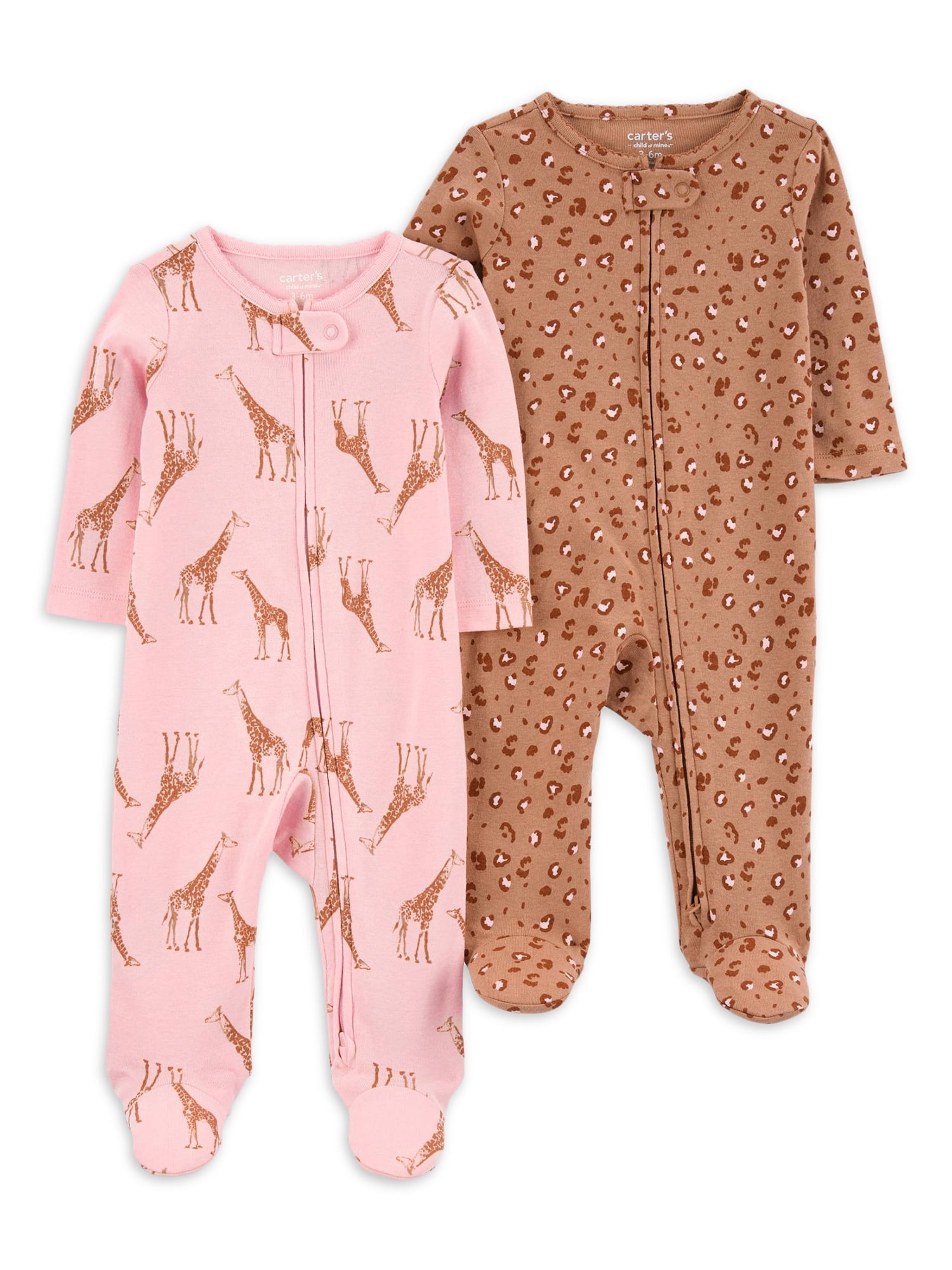 Carter s Child of Mine Baby Girl Sleep N Play 2 Pack Sizes Preemie 6 9 Months