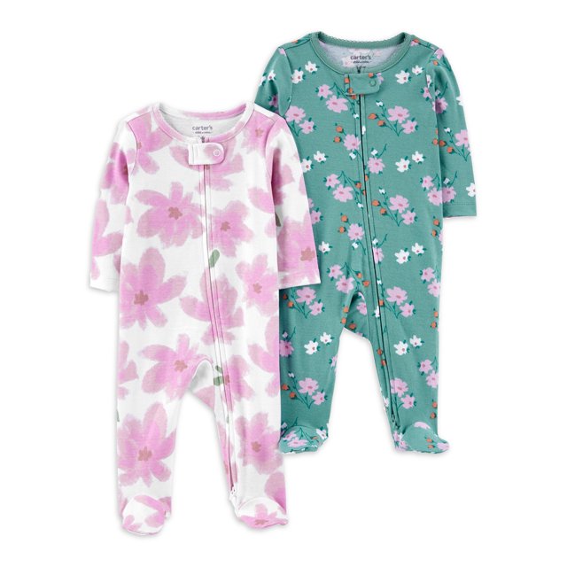 Carter's Child of Mine Baby Girl Sleep N Play, 2Pack, Sizes Preemie9M