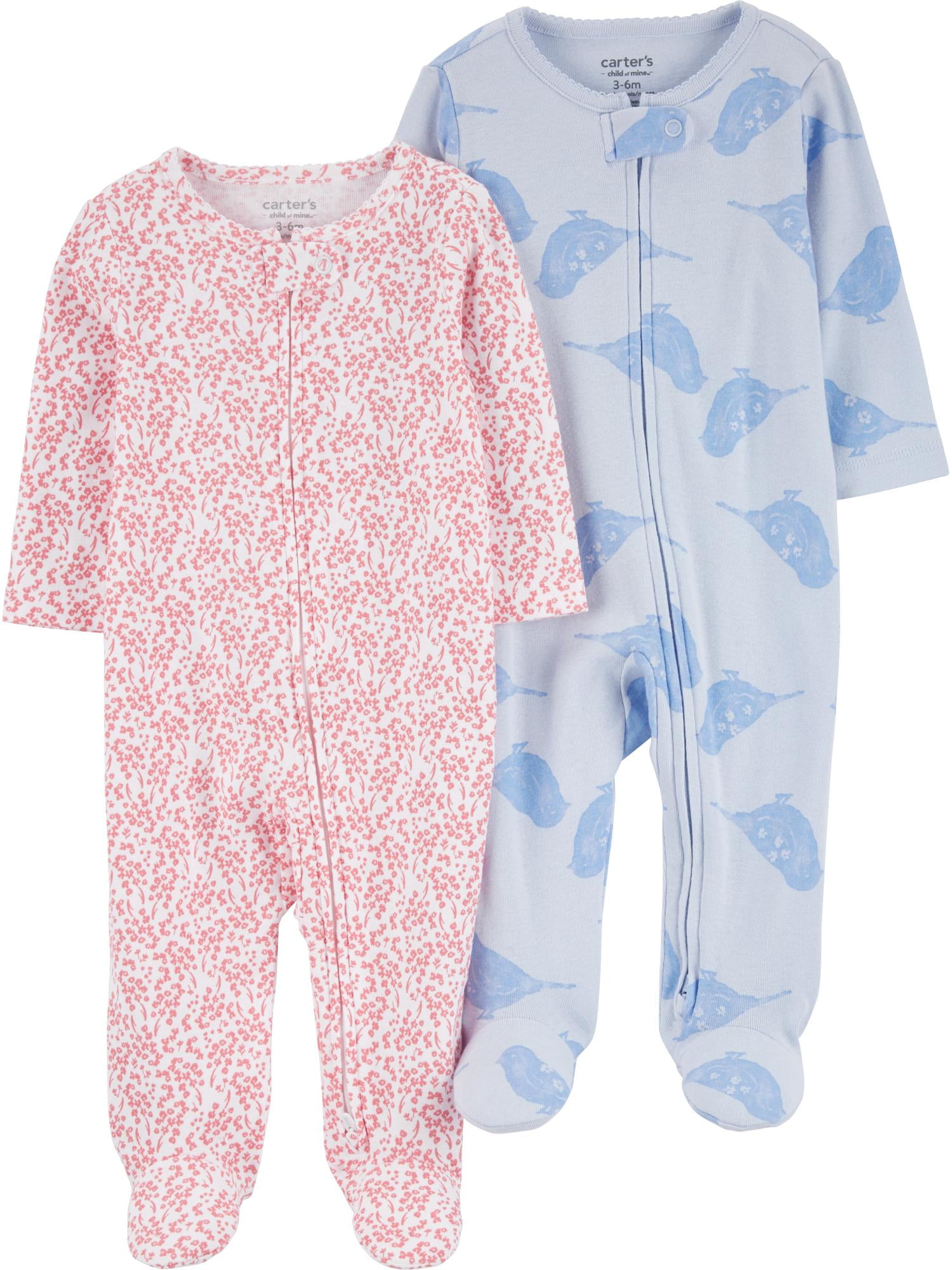 Carter's Child of Mine Baby Girl Sleep n' Play, 2-Pack, Sizes Preemie-6/9 Months