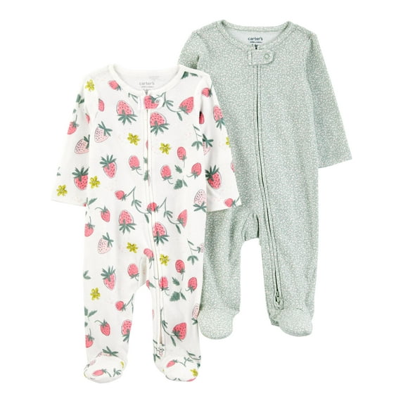 Carter's Child of Mine Baby Girl, Sleep 'n Play, 2-Pack, Sizes Preemie-6/9 months
