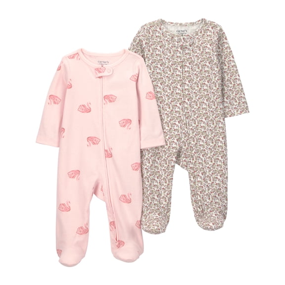 Carter's Child of Mine Baby Girl, Sleep 'n Play, 2-Pack, Sizes Preemie-6/9 months