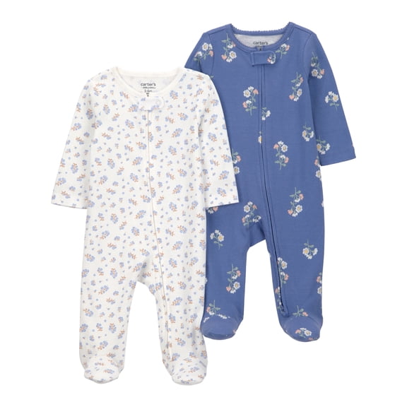 Carter's Child of Mine Baby Girl, Sleep 'n Play, 2-Pack, Sizes Preemie-6/9 months
