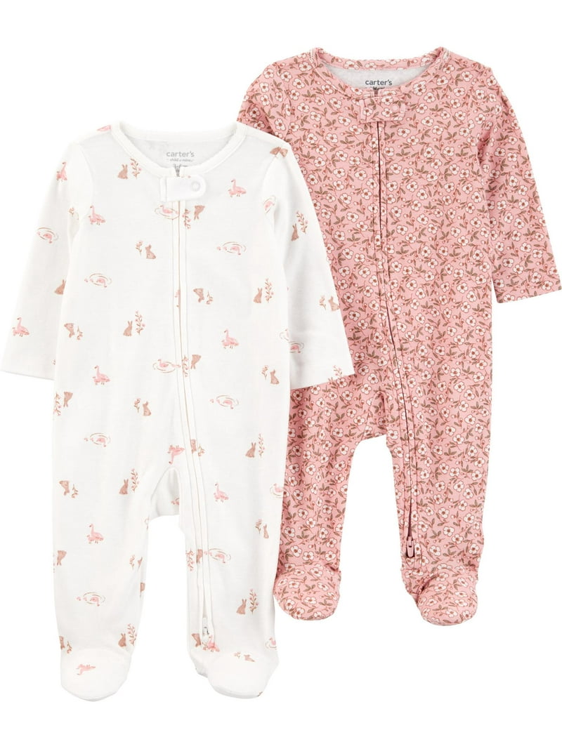 Carter's Child of Mine Baby Girl, Sleep 'n Play, 2-Pack, Sizes