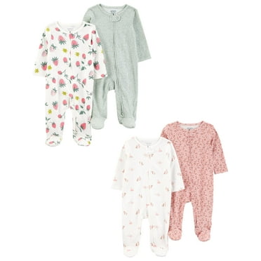 Carter's Child of Mine Baby Girl, Sleep 'n Play, 4-Pack, Sizes Preemie-6/9 months