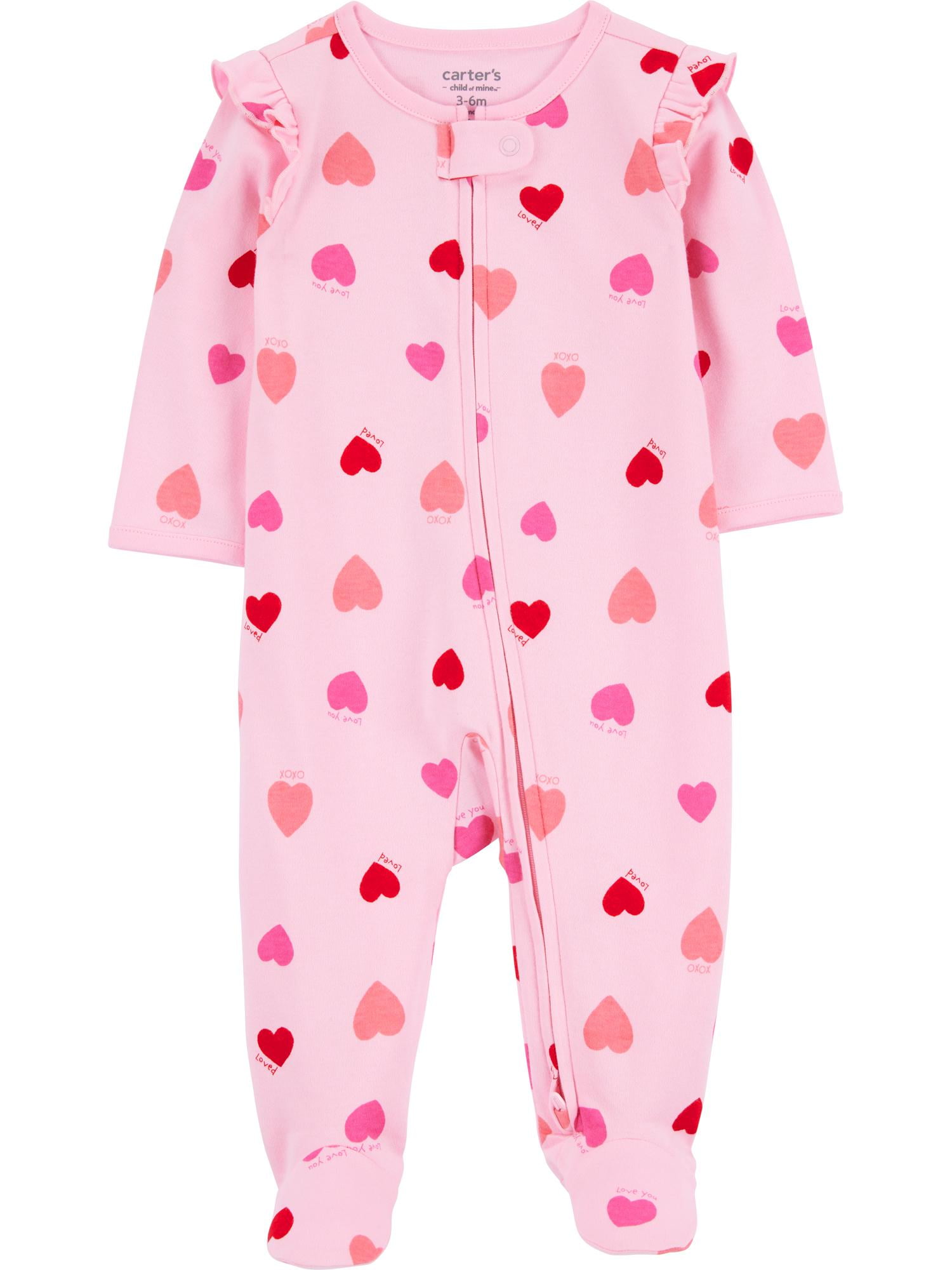 Pyjama Grenouillère Bébé Fille Carter's "Made With Love" - Motif Coeur - Taille 3 Mois - Occasion Très Bon état