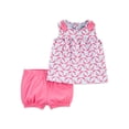 Carter's Child of Mine Baby Girl Sleeveless Tank Top & Shorts Outfits