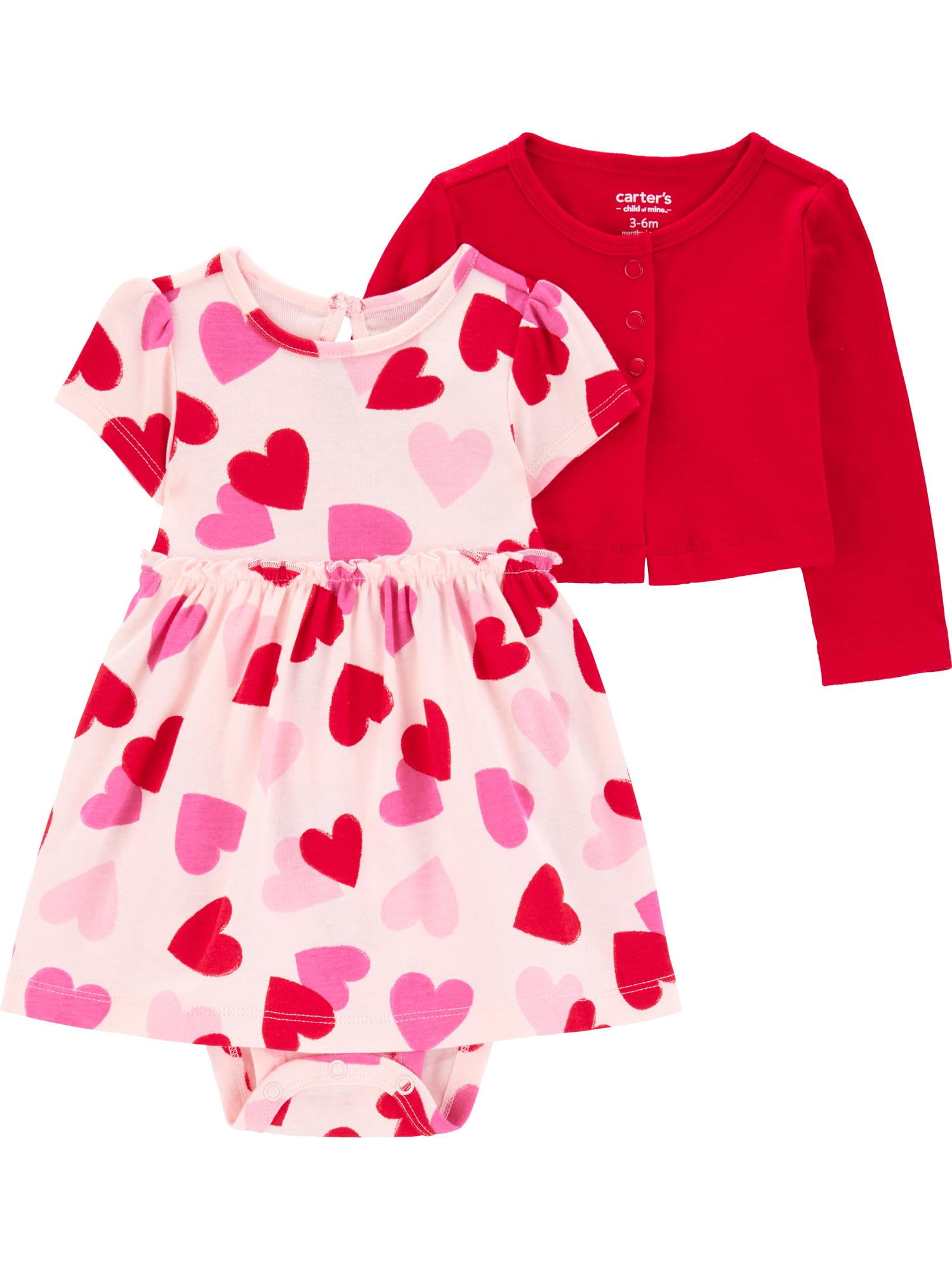 Carter's Child of Mine Baby Girl Valentine's Dress Set, 2-Piece, Sizes Newborn-12 Months