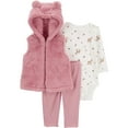 thumbnail image 1 of Carter's Child of Mine Baby Girl Vest Outfit Set, 3-Piece, Sizes 0/3-24 Months, 1 of 8