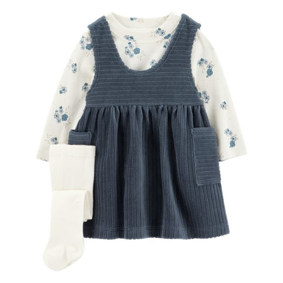 Carter's Child of Mine Baby Girl and Toddler Dress Set, 3-Piece, Sizes 0/3-24 Months
