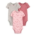thumbnail image 1 of Carter's Child of Mine Baby Girls Basic Short Sleeve Bodysuits, 3 Pack (Preemie-12M), 1 of 4