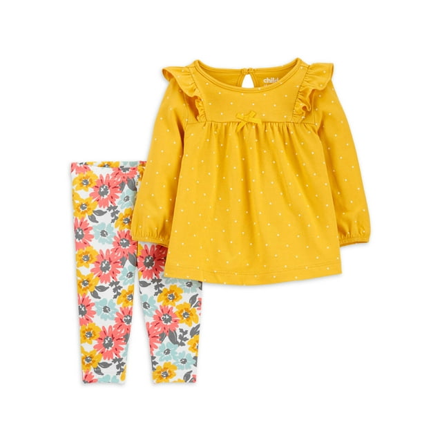 Carter's Child of Mine Baby Girls Floral Long Sleeve Outfit, 2 Piece Set