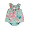 thumbnail image 1 of Carter's Child of Mine Baby Girls Teal Floral Set, 1-Piece, Sizes 0/3M-24M, 1 of 3