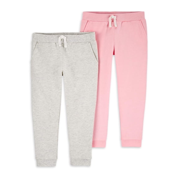 Carter's Child of Mine Baby Girls & Toddler Girls French Terry Jogger Sweatpants, 2-Pack (12M-5T)