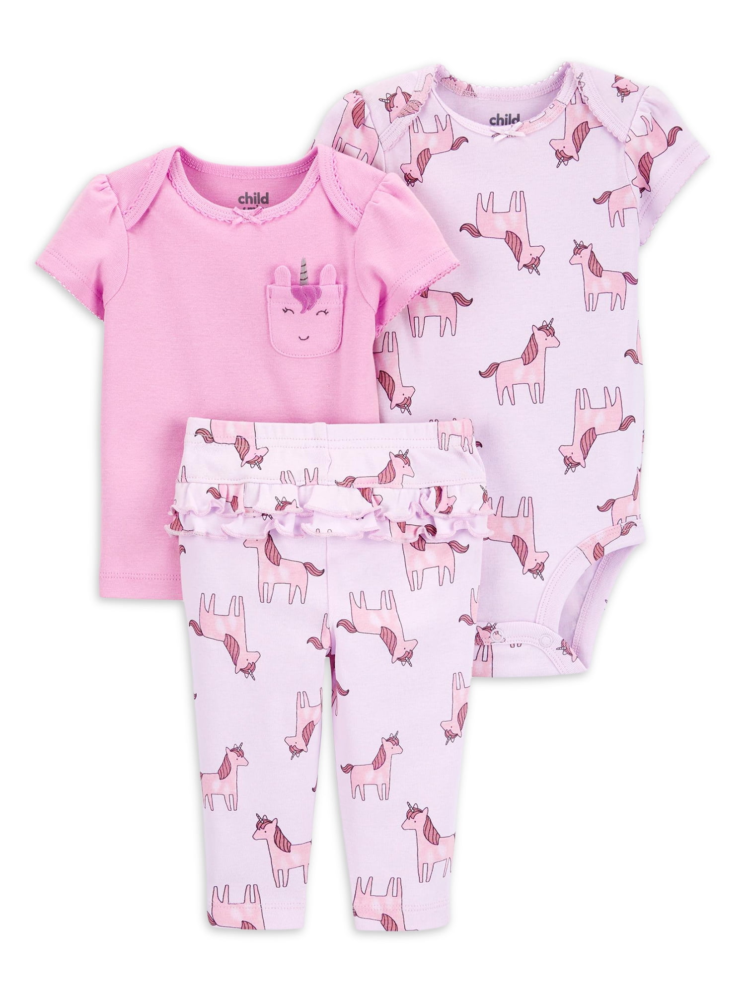 Carter's Child of Mine Baby Girl Outfit Set, 3-Piece, Sizes 0-24 Months