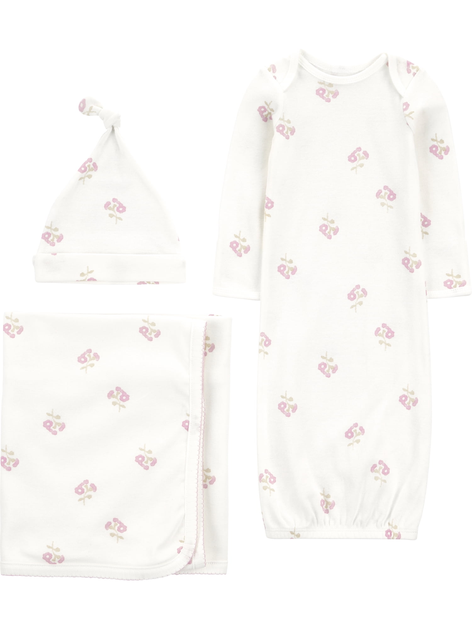 Carter's Child of Mine Baby Layette Gown Set, 3-Piece, Sizes Newborn-0/3 Months