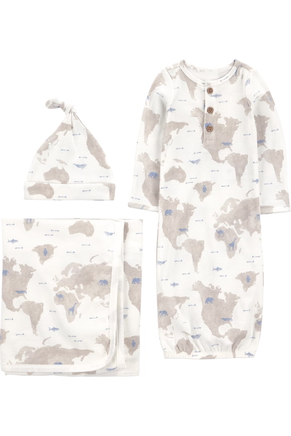 Baby Layette Gown Set, 3-Piece, Sizes Newborn-0/3 Months