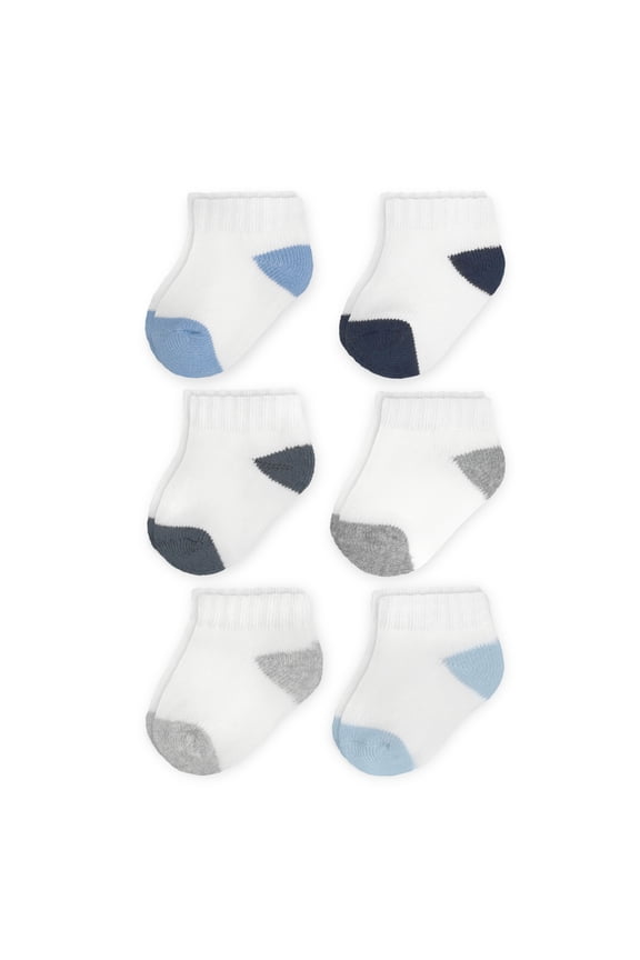Baby Boys' Low-Cut Terry Socks, 6 Pack