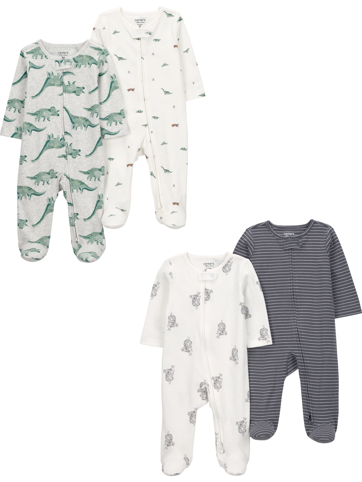 Carter's Child of Mine Baby Sleep 'N Play, 4-Pack, Sizes Preemie-6/9 Months