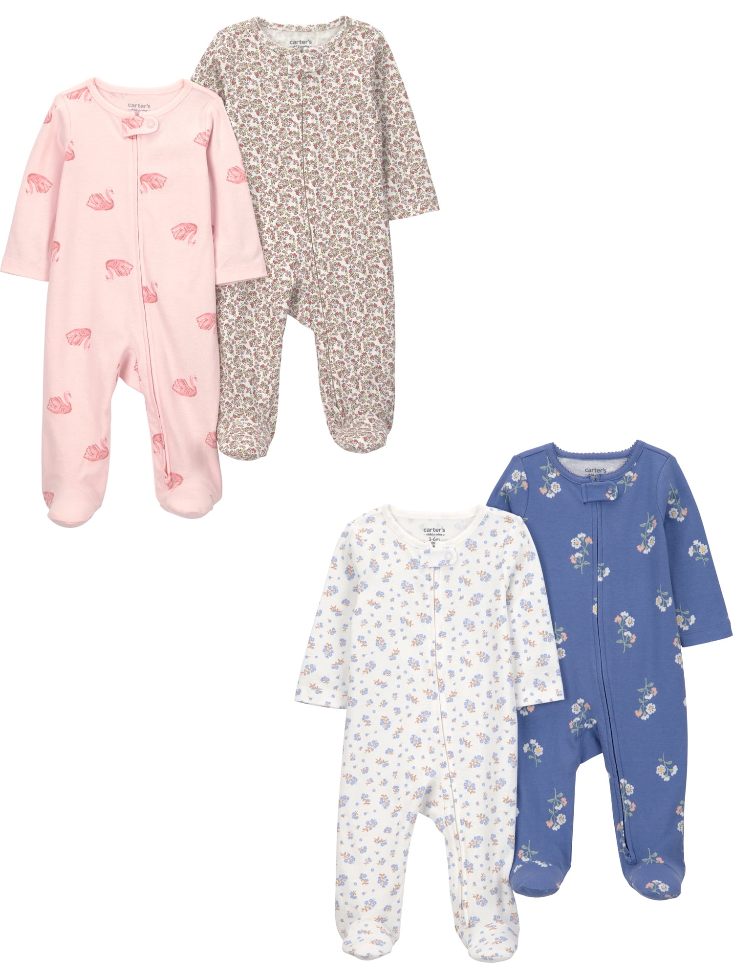 Carter's Child of Mine Baby Sleep 'N Play, 4-Pack, Sizes Preemie-6/9 Months