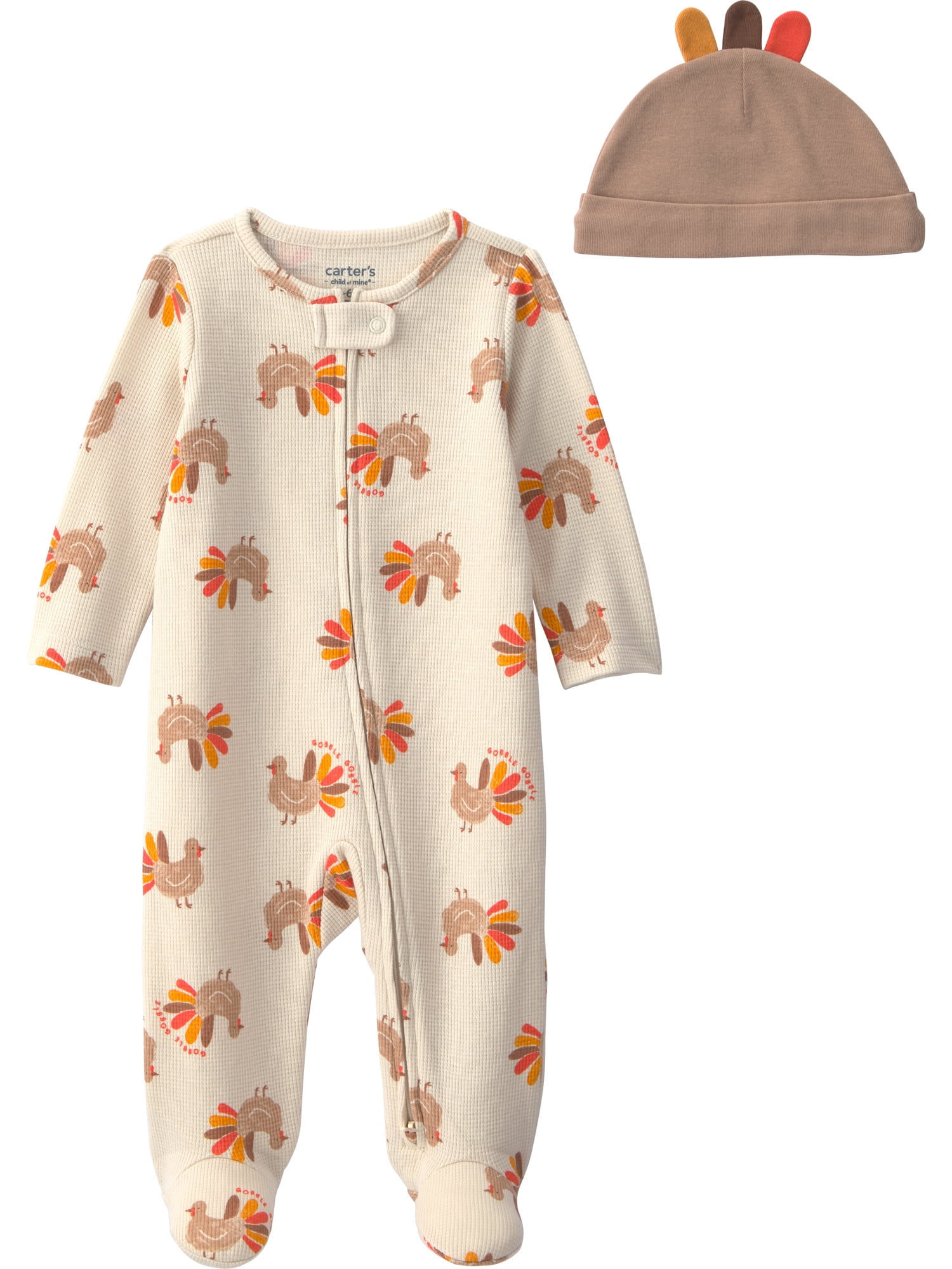 Carter's Child of Mine Baby Thanksgiving Sleep 'N Play and Hat Set, 2-Piece, Sizes Preemie-6/9 Months