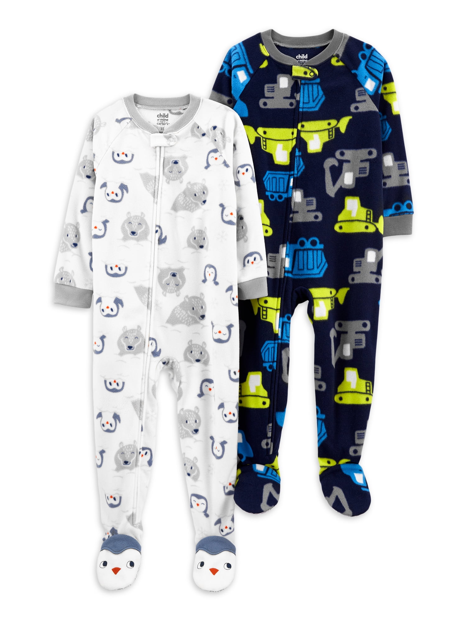 Carter's Child of Mine Baby & Toddler Boys 1-Piece Microfleece Footed ...
