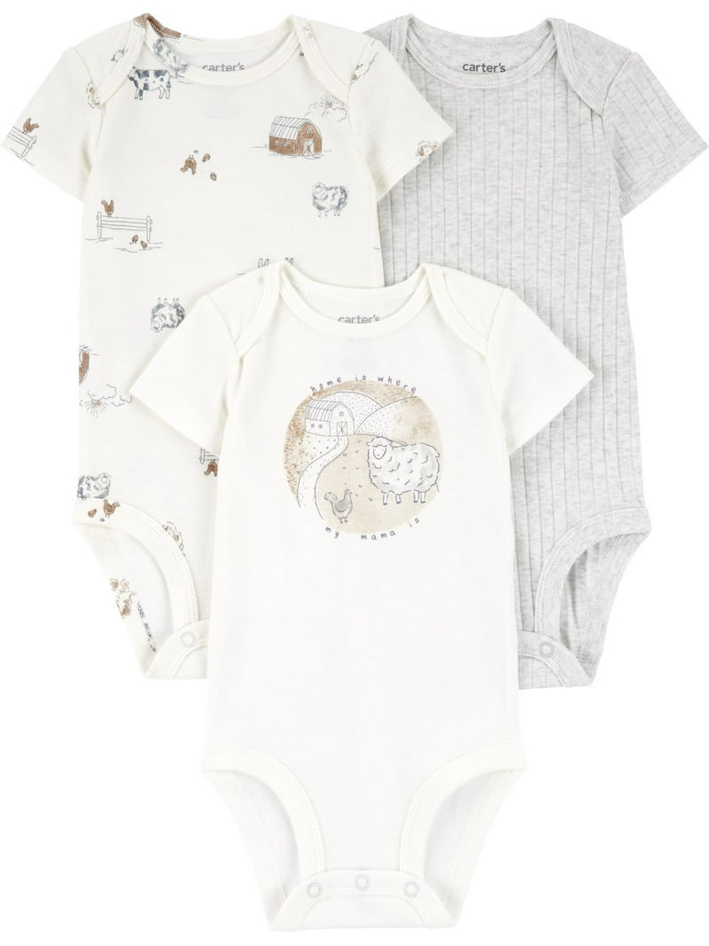 Carters Child of Mine Baby Unisex Bodysuit 3-Pack