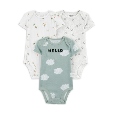 Carter's Child of Mine Baby Unisex Bodysuits, 3-Pack, Sizes Preemie-18 Months