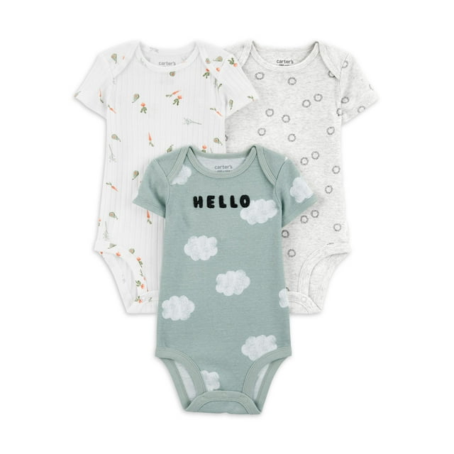 Carter's Child of Mine Baby Unisex Bodysuits, 3Pack, Sizes Preemie18