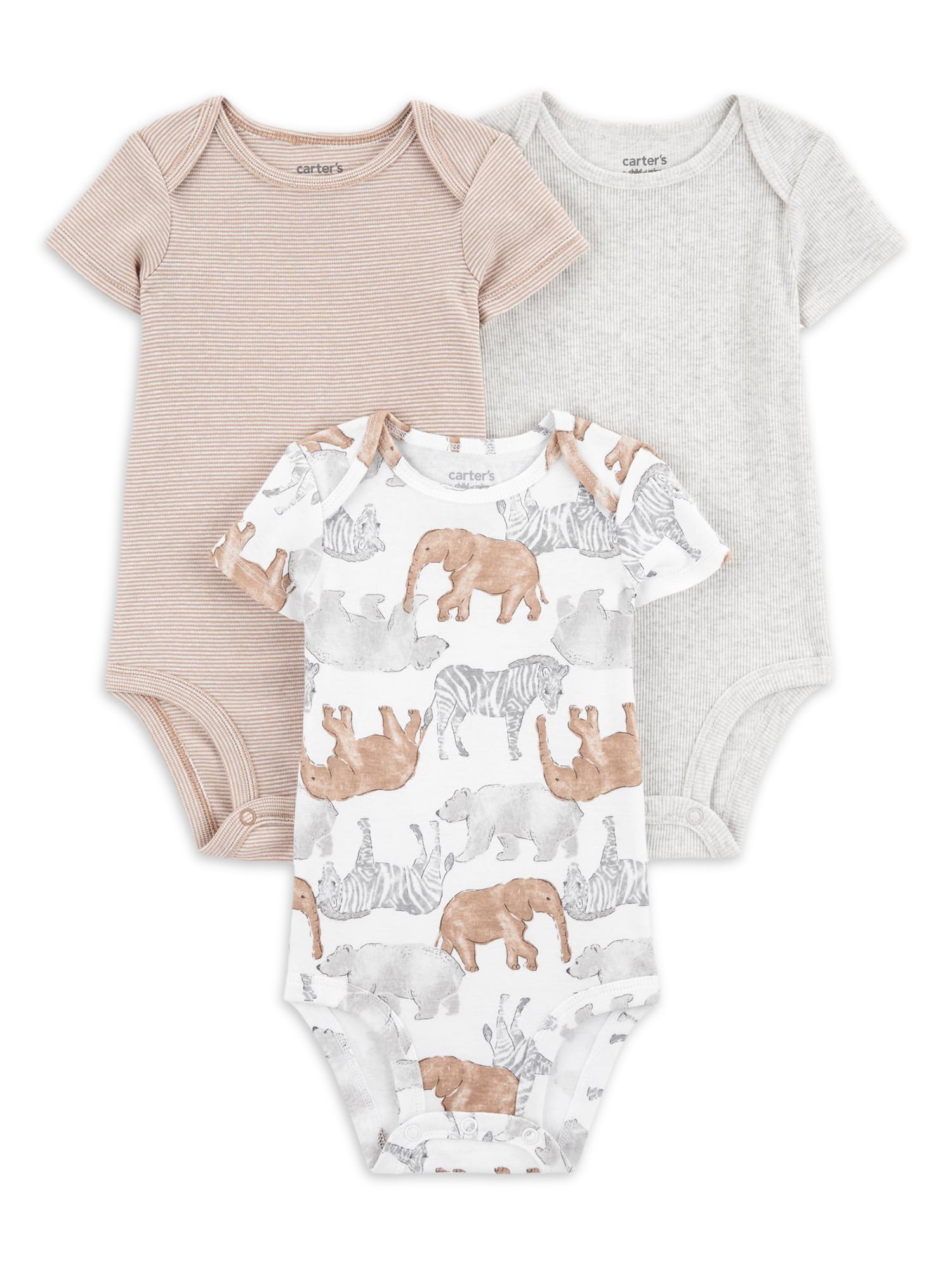 The Caleb - Baby Unisex 4pcs Cartoon Print Bodysuits R main image 1