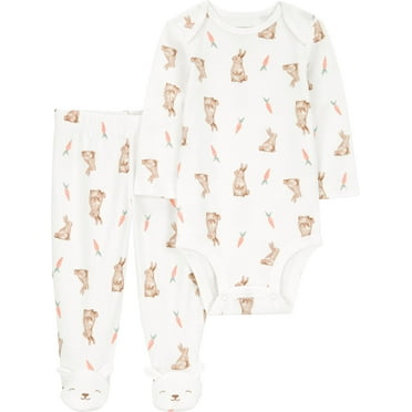 Carter's Child of Mine Baby Unisex Easter Footed Outfit Set, 2-Piece, Sizes Preemie-6/9 Months